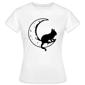 Lune faucille de chat noir - T-shirt Femme - blanc - Devant - AI Model Female 172 dark (172cm)