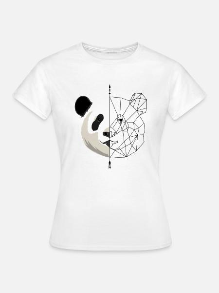 Minimalistischer Panda - Frauen T-Shirt - Weiß