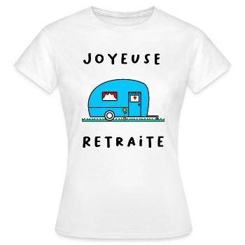 RETRAITE. RETRAITE. RETRAITEE. RETRAITE - T-shirt Femme - blanc - Devant - AI Model Female 172 dark (172cm)