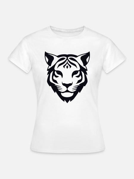 Felin Dschungel-Tigerkopf - Frauen T-Shirt - Weiß
