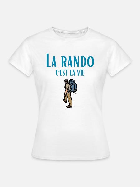 Wandern ist Leben. Humor, Leidenschaft, Wandern - Frauen T-Shirt - Weiß