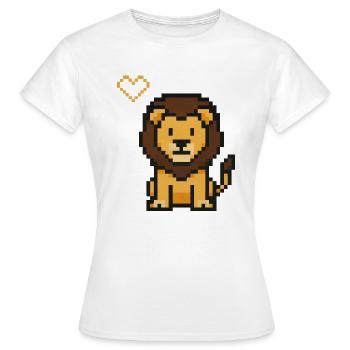 Lion Pixel - T-shirt Femme - blanc - Devant - AI Model Female 172 dark (172cm)