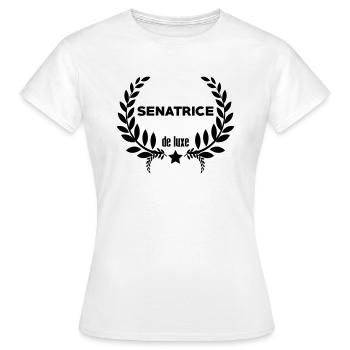 Sénateur / Sénat / Parlement / Politique Sénatrice - T-shirt Femme - blanc - Devant - AI Model Female 172 dark (172cm)