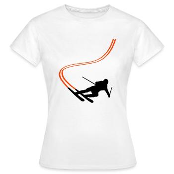 Abfahrt Ski Berge Wintersport - Frauen T-Shirt - Weiß - Vorne - AI Model Female 172 dark (172cm)