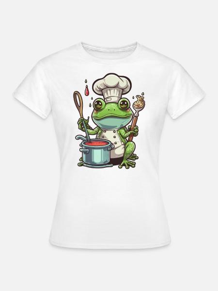 Froschiger Küchenrausch - Frauen T-Shirt - Weiß