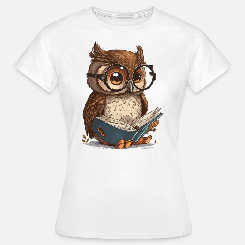 Weise Eule - Frauen T-Shirt - Weiß