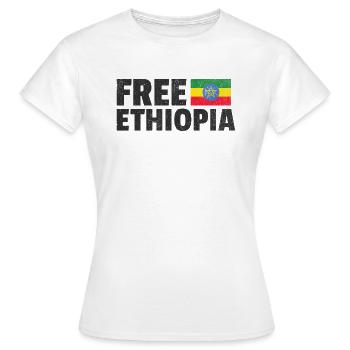 Éthiopie libre : Soutenez la liberté éthiopienne - T-shirt Femme - blanc - Devant - AI Model Female 172 dark (172cm)