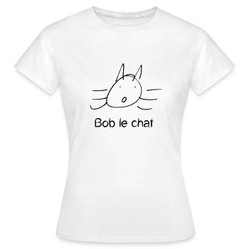 Bob le chat - T-shirt Femme - blanc - Devant - AI Model Female 172 dark (172cm)