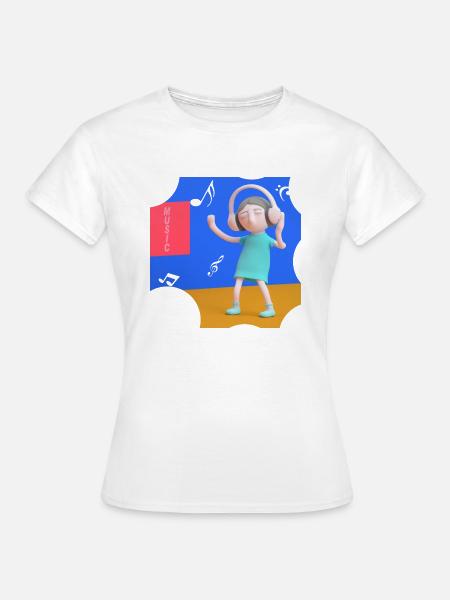 LUSTIGE MUSIK ILLUSTRATION 14 - Frauen T-Shirt - Weiß