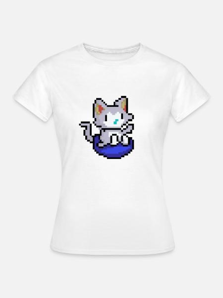 Cat - PixelArt - Frauen T-Shirt - Weiß