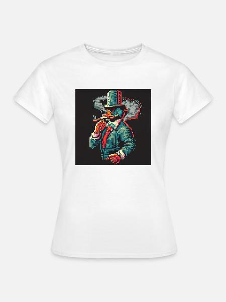 Rauchende Ente [Pixelkunst] - Frauen T-Shirt - Weiß