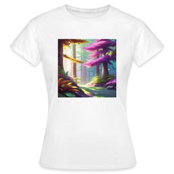 Forêt mystérieuse - T-shirt Femme - blanc - Devant - AI Model Female 172 dark (172cm)