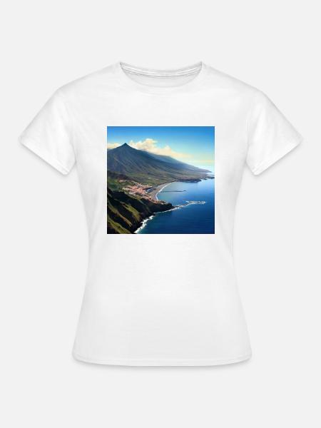 Tropischer Inselvulkan - Frauen T-Shirt - Weiß