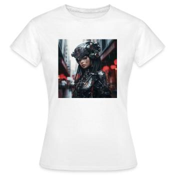 Japan Cyber Punk - T-shirt Femme - blanc - Devant - AI Model Female 172 dark (172cm)