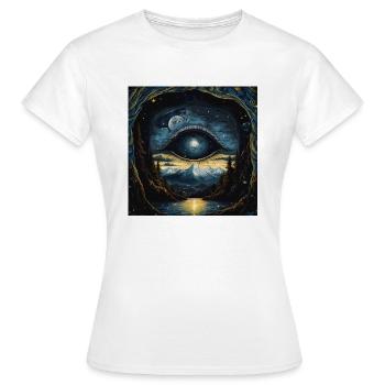 vintage band album cover design - Frauen T-Shirt - Weiß - Vorne - AI Model Female 172 dark (172cm)