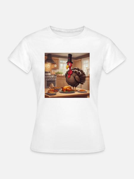Turkey in Kitchen - Frauen T-Shirt - Weiß