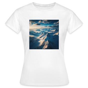 Paysage de montagne au-dessus des nuages - T-shirt Femme - blanc - Devant - AI Model Female 172 dark (172cm)