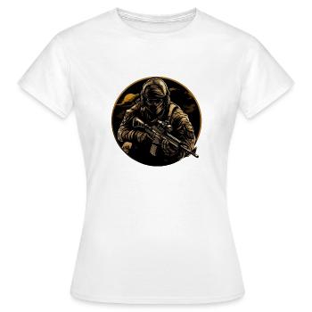 Special Forces Soldier Soldat Logo - Frauen T-Shirt - Weiß - Vorne - AI Model Female 172 dark (172cm)