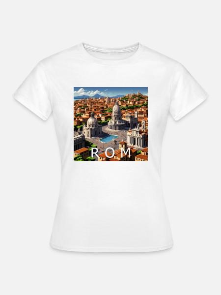Rom in Pixel32 Bit - Frauen T-Shirt - Weiß