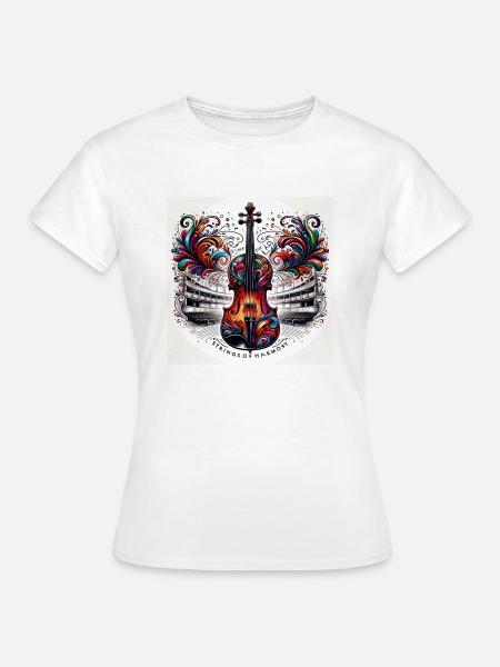 Strings of Harmony - Frauen T-Shirt - Weiß