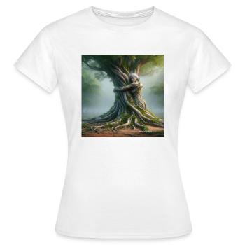 Embrace a Tree, die Baumumarmung - Frauen T-Shirt - Weiß - Vorne - AI Model Female 172 dark (172cm)