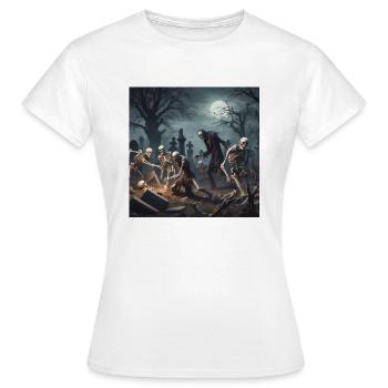 Skellet Friedhof - Frauen T-Shirt - Weiß - Vorne - AI Model Female 172 dark (172cm)