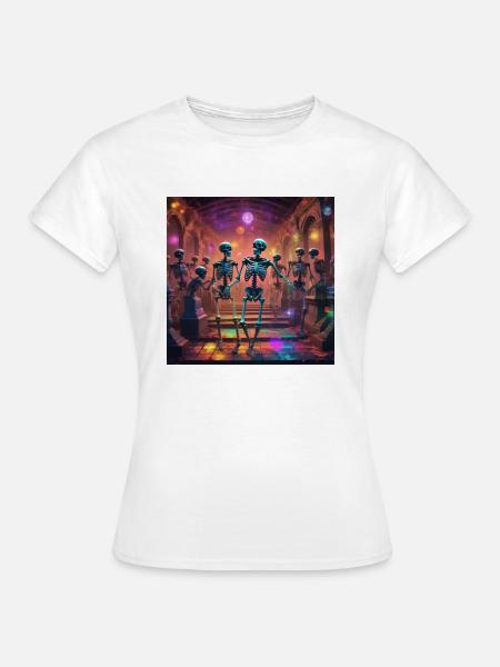 DIskothek Skelett - Frauen T-Shirt - Weiß