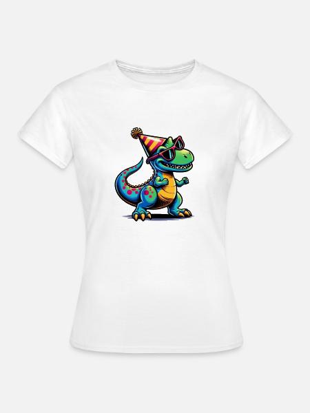 Party Dino - Frauen T-Shirt - Weiß