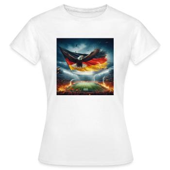 Aigle allemand dans le stade de football - T-shirt Femme - blanc - Devant - AI Model Female 172 dark (172cm)