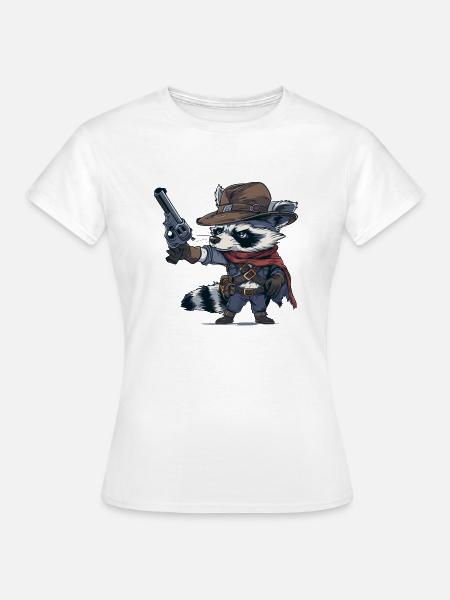 Waschbär-Western - Frauen T-Shirt - Weiß