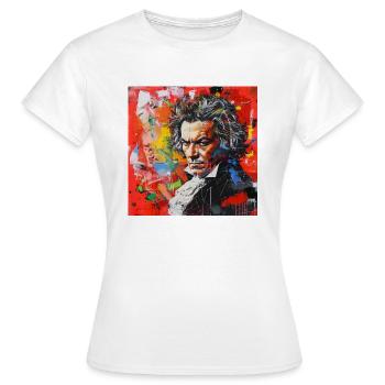 Beethoven n°4 - T-shirt Femme - blanc - Devant - AI Model Female 172 dark (172cm)