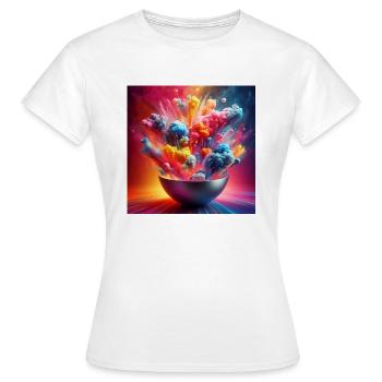 couleurs en explosion - T-shirt Femme - blanc - Devant - AI Model Female 172 dark (172cm)
