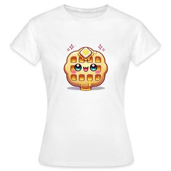 Waffel kawaii Waffel süß - Frauen T-Shirt - Weiß - Vorne - AI Model Female 172 dark (172cm)