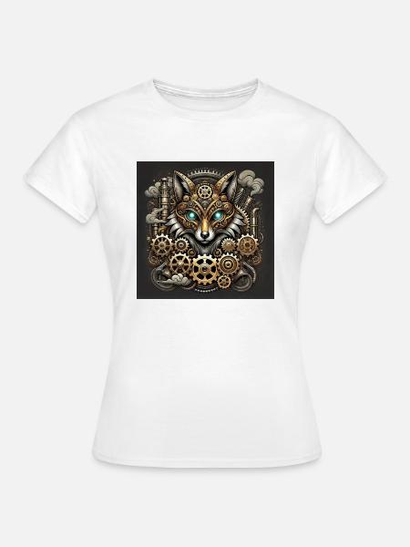 Steampunk Fox Sentinel - Frauen T-Shirt - Weiß
