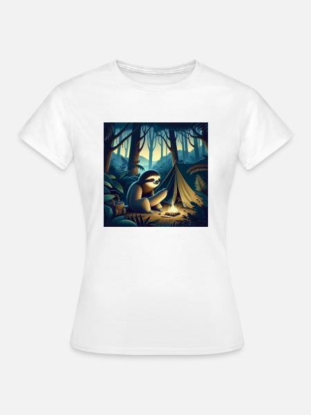 Faultier Wanderer Camping - Frauen T-Shirt - Weiß
