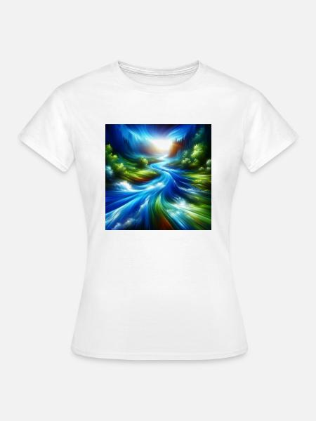 Fließender Fluss - Frauen T-Shirt - Weiß