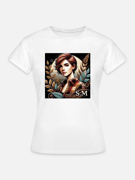 Starke Frau Botanische Kunst - Frauen T-Shirt - Weiß