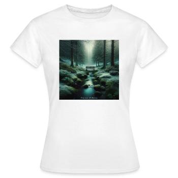 Forêt Enchantée Émeraude - T-shirt Femme - blanc - Devant - AI Model Female 172 dark (172cm)
