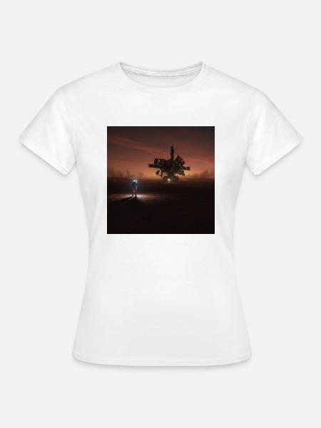 Abenteuerliche Sci-Fi Landschaft - Frauen T-Shirt - Weiß