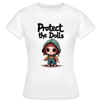 Protect the Dolls - Süße Botschaft - Frauen T-Shirt - Weiß - Vorne - AI Model Female 172 dark (172cm)