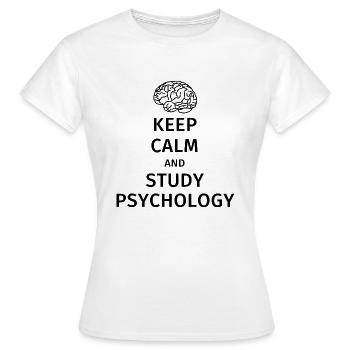 Restez calme et étudiez la psychologie - T-shirt Femme - blanc - Devant - AI Model Female 172 dark (172cm)