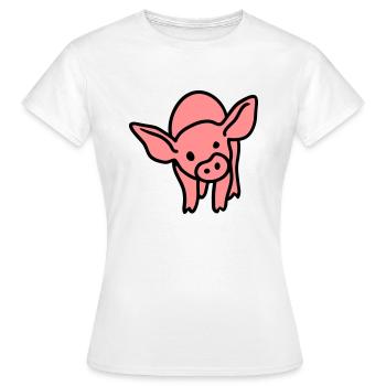 Ferkel 2 - Frauen T-Shirt - Weiß - Vorne - AI Model Female 172 dark (172cm)