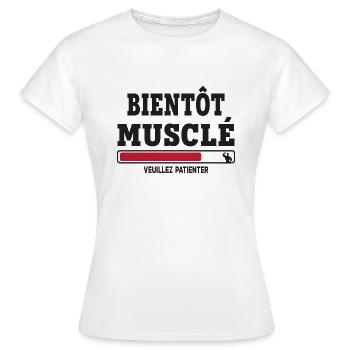 bientôt musclé - T-shirt Femme - blanc - Devant - AI Model Female 172 dark (172cm)