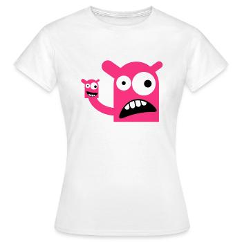 A monster with a Monster Doll - Women's T-Shirt - white - Front - AI Model Female 172 dark (172cm)