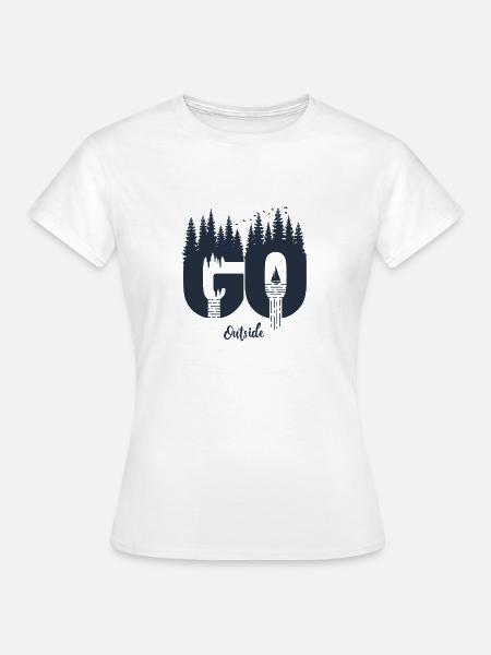 Go outside - Frauen T-Shirt - Weiß