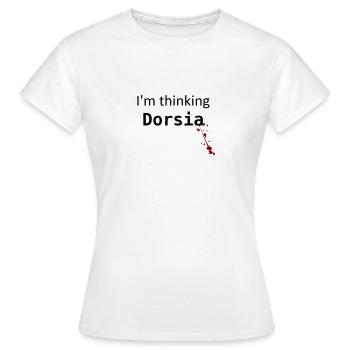 I'm thinking Dorsia - Frauen T-Shirt - Weiß - Vorne - AI Model Female 172 dark (172cm)