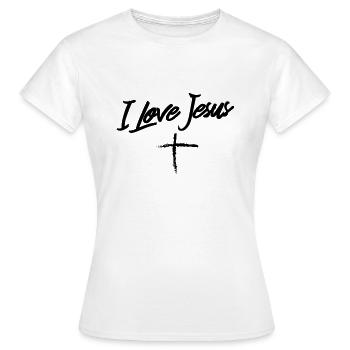 Jésus - j'aime Jésus - T-shirt Femme - blanc - Devant - AI Model Female 172 dark (172cm)