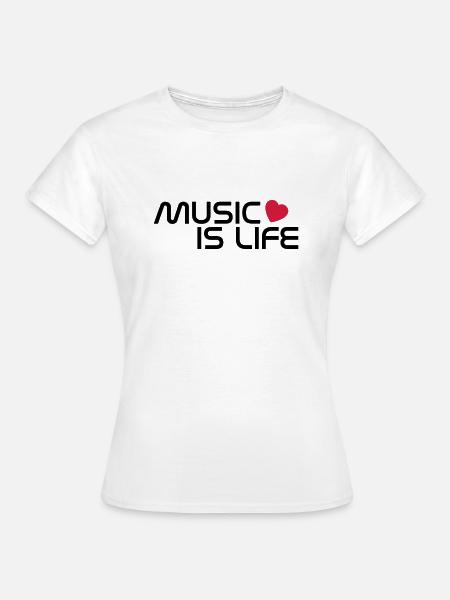 music is life heart DE - Frauen T-Shirt - Weiß