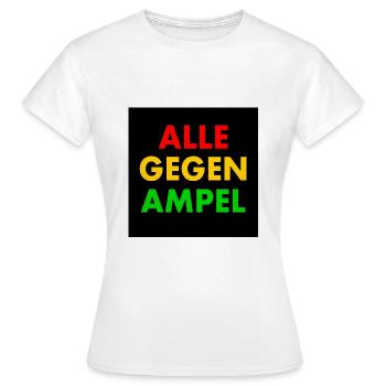 Alle gegen ampel - Frauen T-Shirt - Weiß - Vorne - AI Model Female 172 dark (172cm)