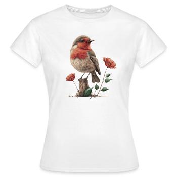 Rouge-gorge - T-shirt Femme - blanc - Devant - AI Model Female 172 dark (172cm)